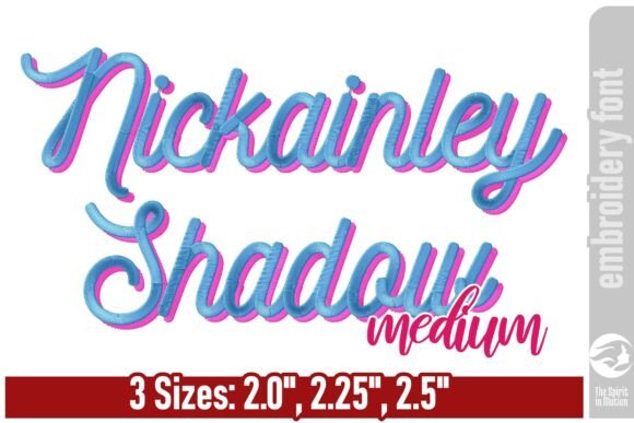 Adding Depth and Style with Nickainley Shadow Embroidery Font - M