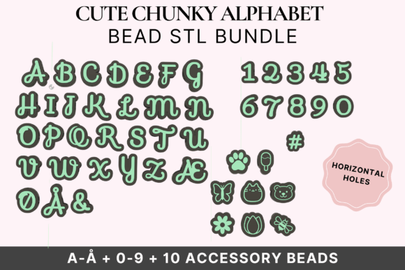 Alphabet Bead STL Bundle: Personalize Everything