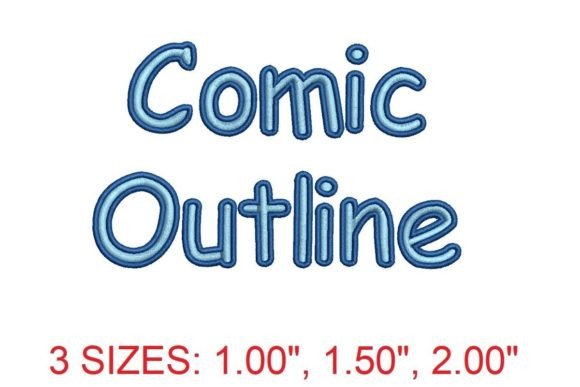Comic Outline Embroidery Font: A Playful Touch for Your Designs