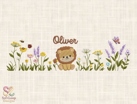 Custom Lion Embroidery Design: Safari Charm for Creative Projects