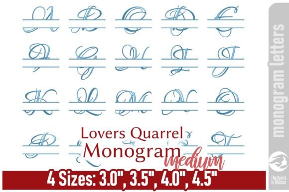 LQ Monogram Embroidery Font: Medium Size for Timeless Personalization