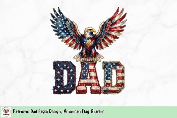 Patriotic Dad Eagle Design: Bold American Flag Graphic