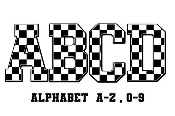 Race Checkered Alphabet Font Sublimation: A Dynamic Design Asset