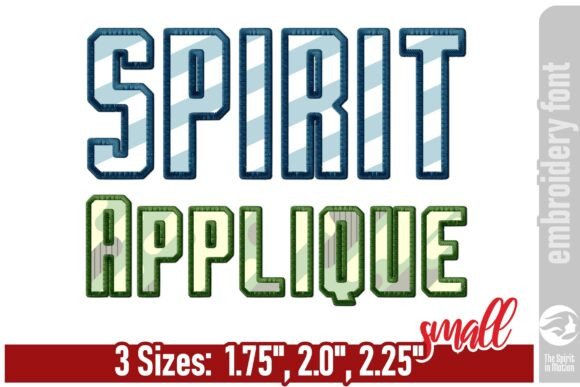 Spirit Applique Embroidery Font: Bold College Style for Projects