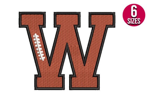 The Football Font 'W': Score Big With This Sporty Embroidery Design